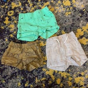 Lot of 3 Baby Boy Shorts sunglasses anchor whale